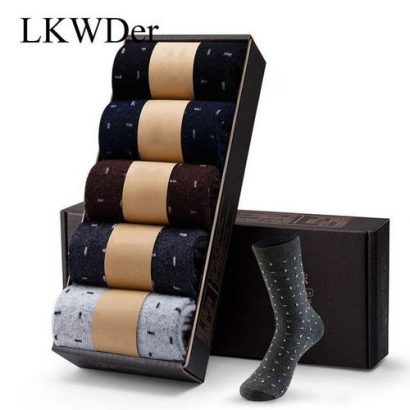 LKWDer 5 Pairs Men’s Wool Socks Winter Thicken W