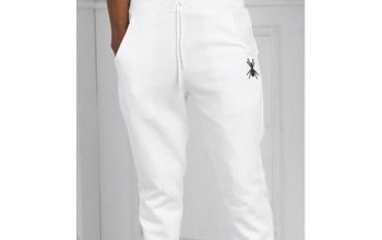 Unisex Fitted Joggers With Free Face Cap- White