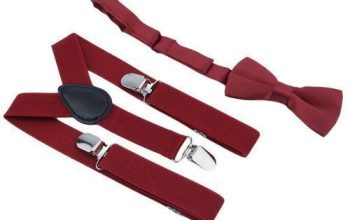 Suspenders And Bow Tie Set Matching Ties Outfits Wine Red
