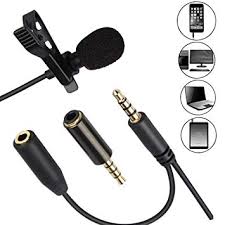 Lapel Microphone Lavalier Condenser Microphone Clip On Mic Interview Audio Recording Microphon