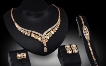 Fashion 4-in-1 Earring Necklace Bracelet Gold