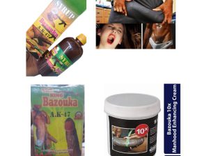 Bazouka Ak 47 Syrup+Bazouka Cream+Bazouka Herbal Powder_ Penis Enlargement Combo